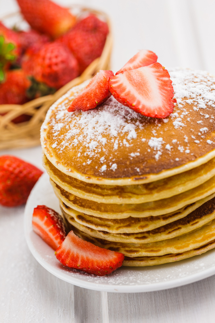 Pancakes with strawberries